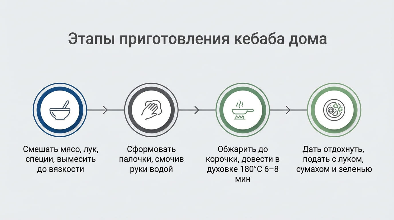 этапы приготовления кебаба